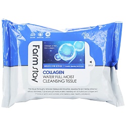 Очищающие увлажняющие салфетки Collagen Water Full Moist Cleansing Tissue
