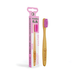 Зубная щетка детская бамбуковая Pink Bristles
