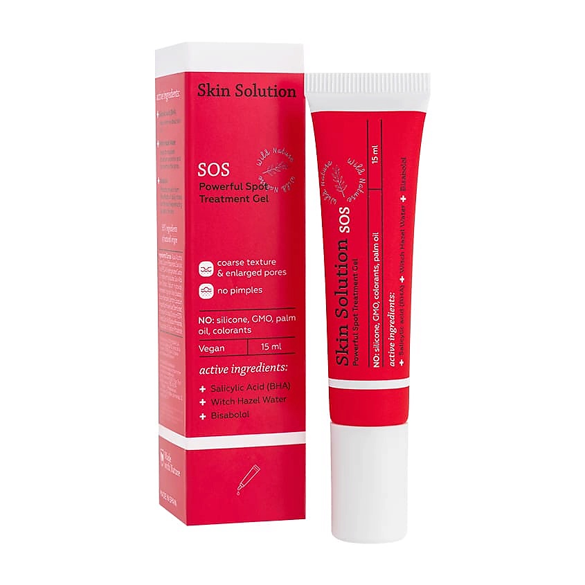 WILD NATURE Средство для проблемной кожи точечного действия Skin Solution SOS Powerful Spot Treatment Gel – фото 2