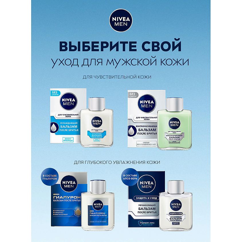 NIVEA MEN Успокаивающий бальзам после бритья для чувствительной кожи – фото 2