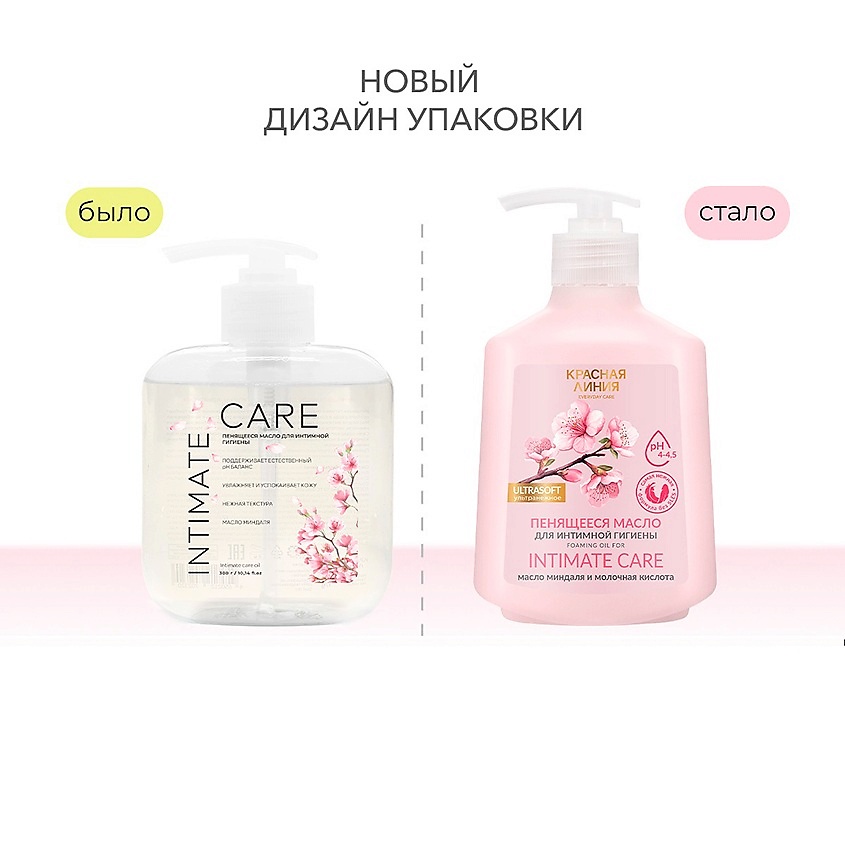 КРАСНАЯ ЛИНИЯ Масло для интимной гигиены пенящееся Intimate Care – фото 4