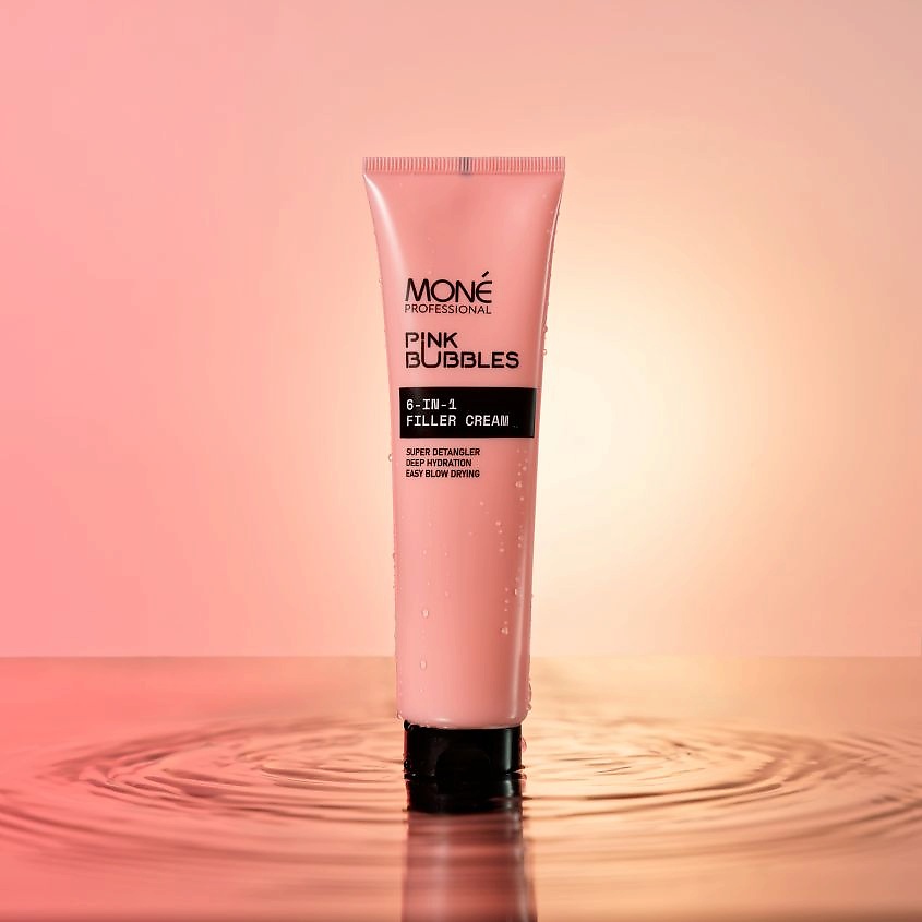 MONE PROFESSIONAL Увлажняющий крем-филлер для волос Pink Bubbles 6-in-1 Filler Cream – фото 2