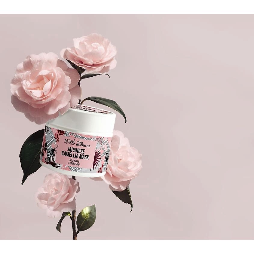 MONE PROFESSIONAL Питательная маска с маслом японской камелии Pink Bubbles Japanese Camellia Mask – фото 2