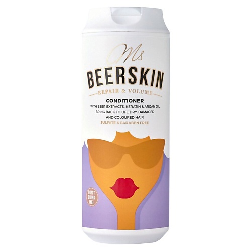 BEERSKIN Кондиционер для волос с пивными экстрактами, восстановление и объём Ms Beerskin Repair&Volume Conditioner 440