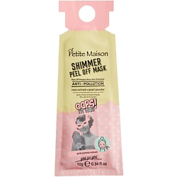 Розовая защитная маска-пленка SHIMMER PEEL OFF MASK ANTI POLLUTION