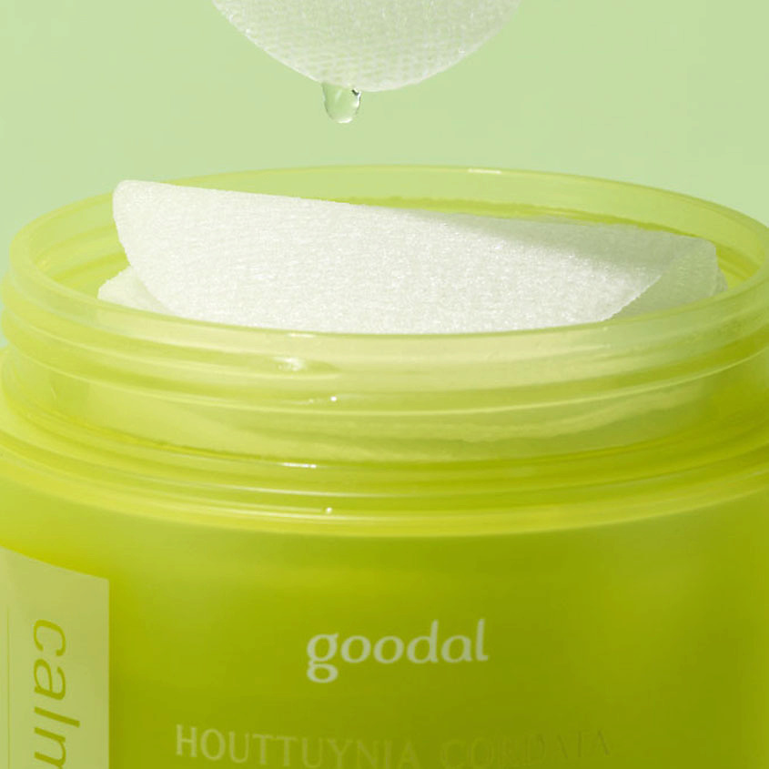 GOODAL Диски для лица очищающие с экстрактом гуттуинии Houttuynia Cordata Calming Toner Pad – фото 2
