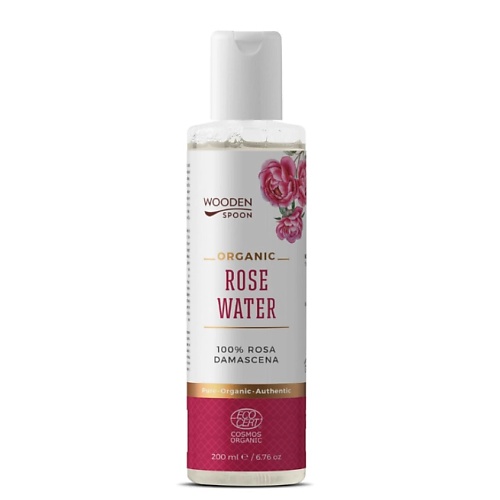 WOODEN SPOON Вода розовая натуральная для лица Rose Water 100% Rosa Damascena 200