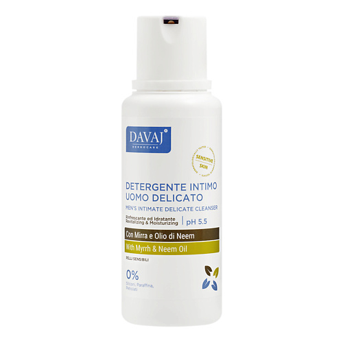 DAVAJ Средство для интимной гигиены с маслом мирры и нима Men's Intimate Delicate Cleanser 250