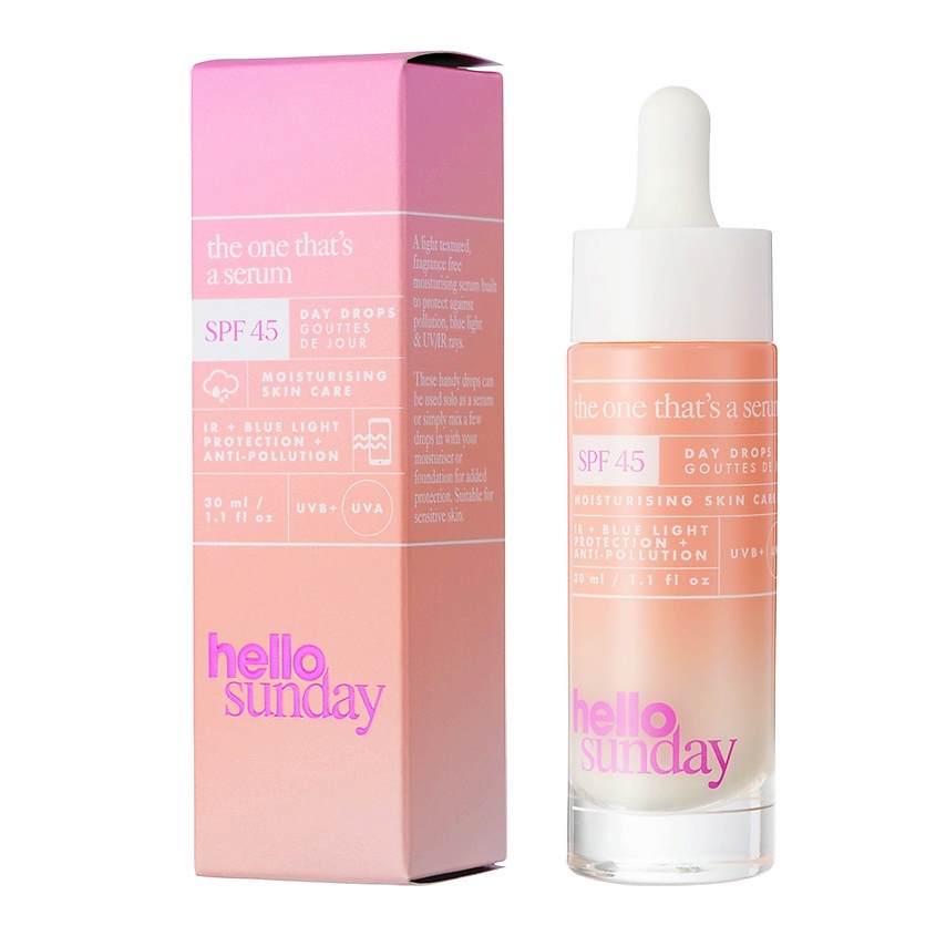 HELLO SUNDAY Сыворотка для лица SPF 45 The One That's A Serum Moisturising Serum – фото 6