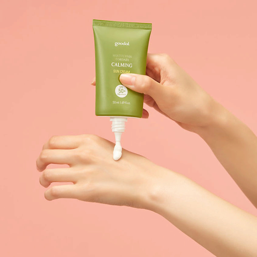 GOODAL Крем для лица солнцезащитный успокаивающий SPF 50+ PA++++ Houttuynia Cordata Calming Sun Cream – фото 3