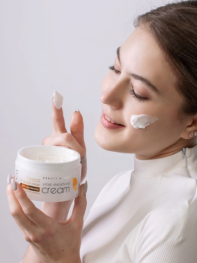 ARAVIA PROFESSIONAL Крем для лица суперувлажнение и регенерация c мочевиной (10%) и муцином улитки Beauty & Care Vital Moisture Сream – фото 5