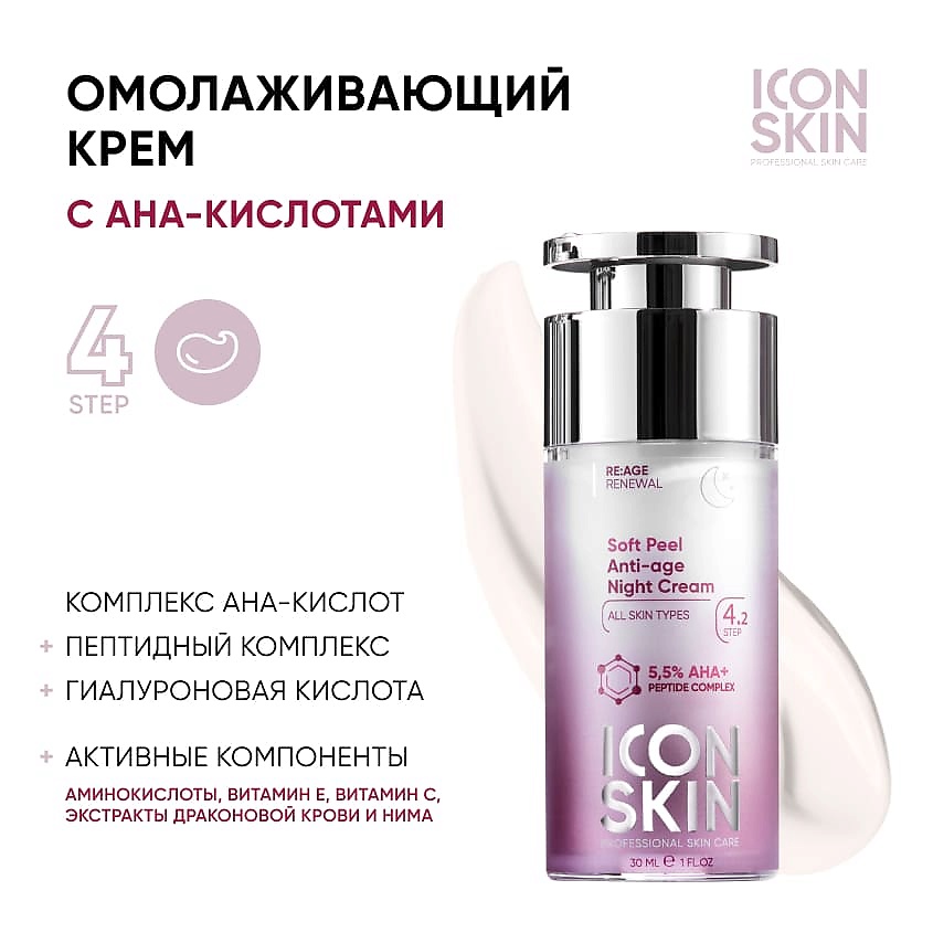 ICON SKIN Омолаживающий ночной крем Soft Peel Anti-Age Night Cream – фото 2