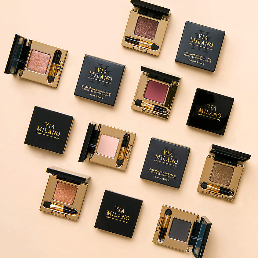 VIA MILANO Тени для глаз мерцающие с витамином Е Eyeshadow Mono Shimmer Intense Colour – фото 4