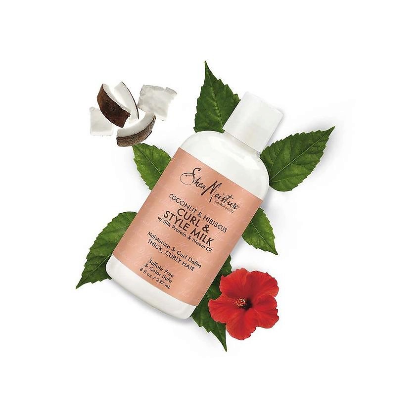 SHEA MOISTURE Молочко для укладки непослушных волос с кокосом Coconut Hibiscus Curl Style Milk – фото 5