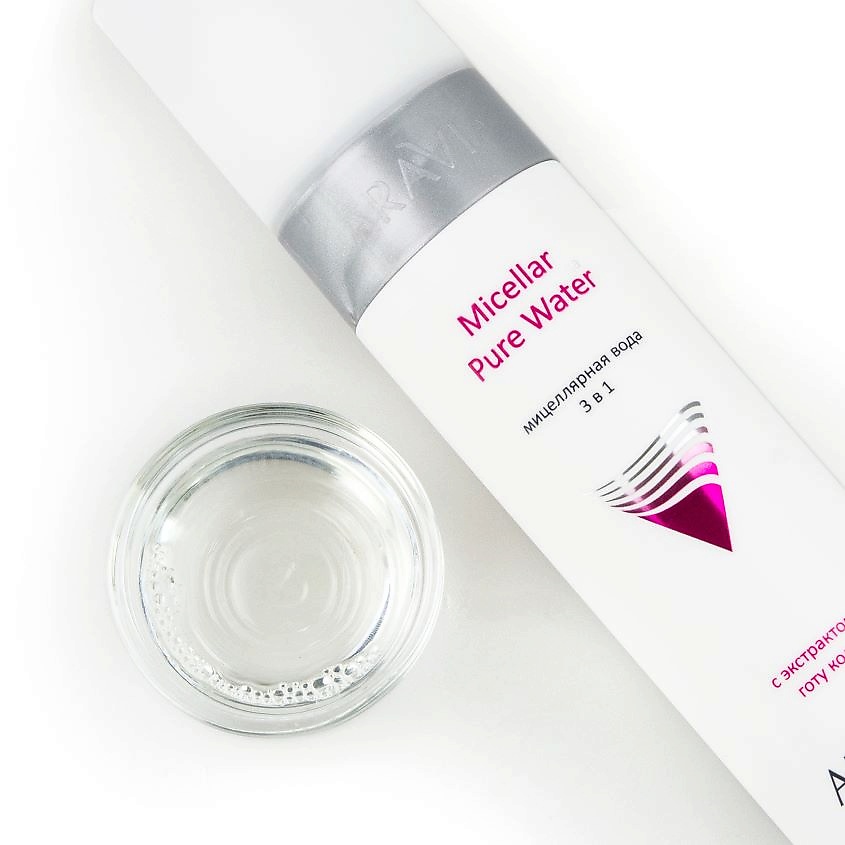 ARAVIA PROFESSIONAL Мицеллярная вода 3 в 1 с экстрактом готу кола Micellar Pure Water – фото 4