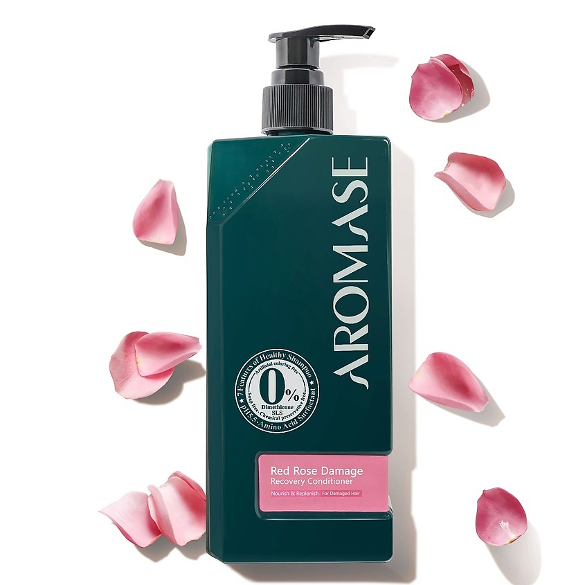 AROMASE Кондиционер для восстановления поврежденных волос с эфирным маслом розы Red Rose Damage – фото 2