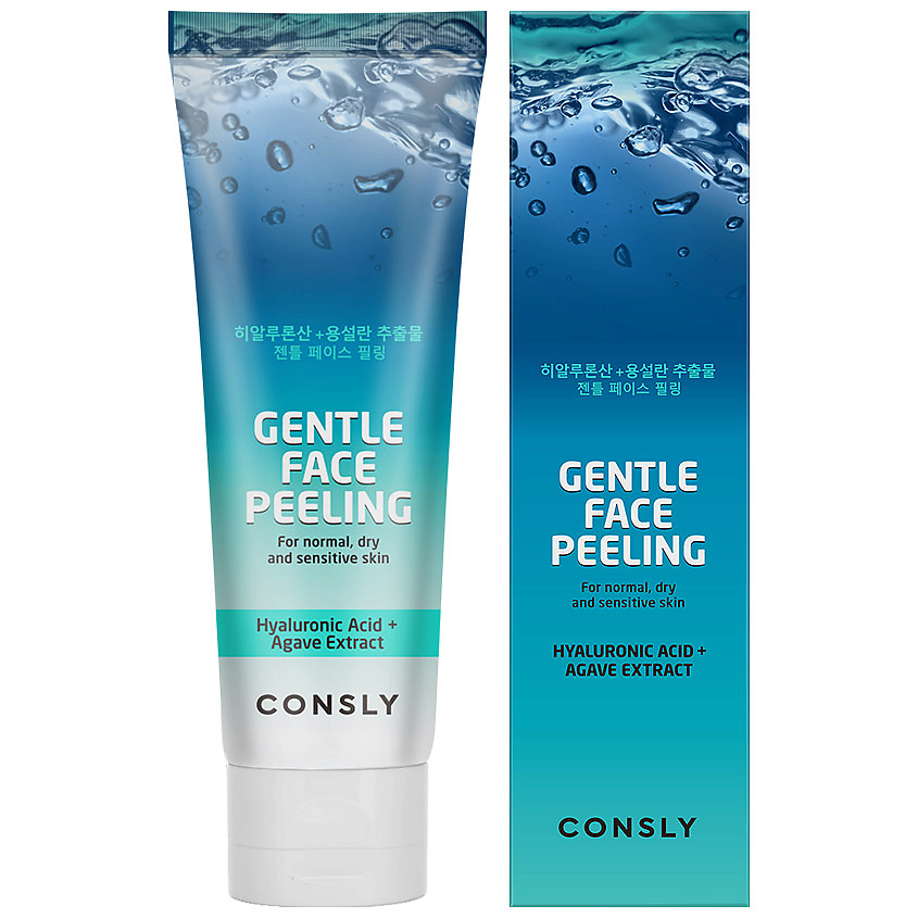 CONSLY Гель для деликатного очищения отшелушивающий Gentle Face Peeling With Hyaluronic Acid And Agave – фото 2