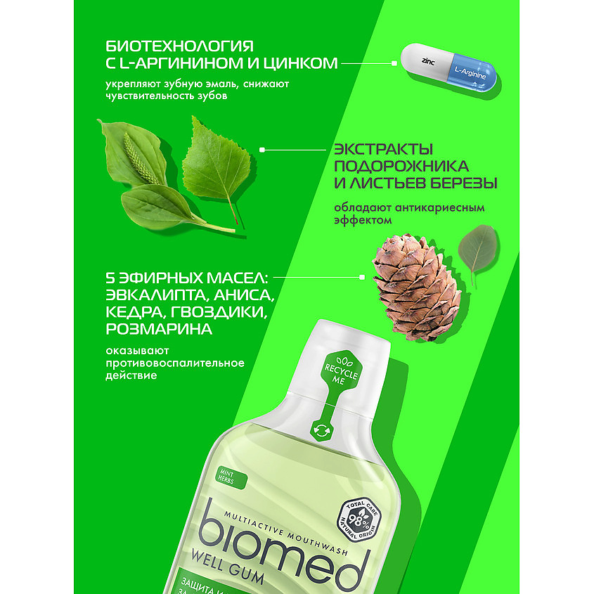 BIOMED Комплексный натуральный ополаскиватель для полости рта «Здоровье Десен» – фото 6