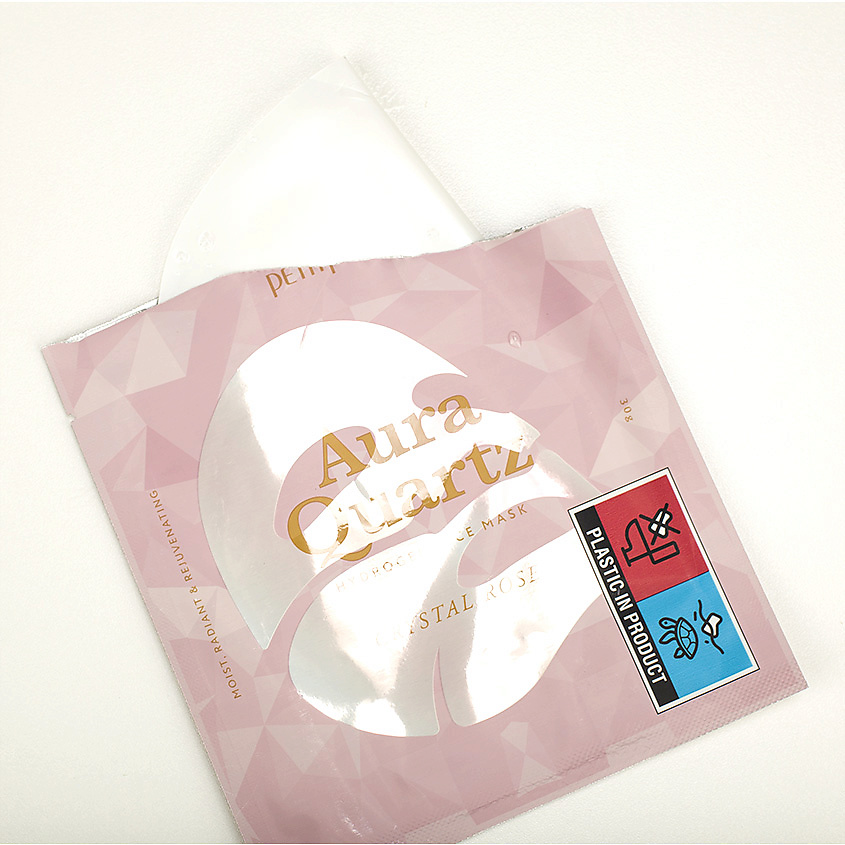PETITFEE Маска гидрогелевая для лица с жемчужной пудрой Aura Quartz Hydrogel Face Mask – фото 2