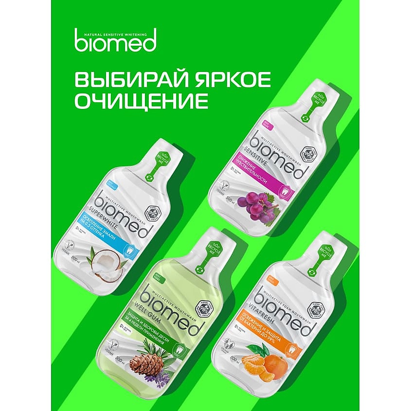 BIOMED Комплексный натуральный ополаскиватель для полости рта "Виноград" – фото 12