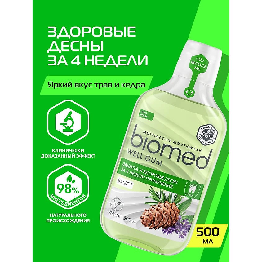 BIOMED Комплексный натуральный ополаскиватель для полости рта «Здоровье Десен» – фото 4