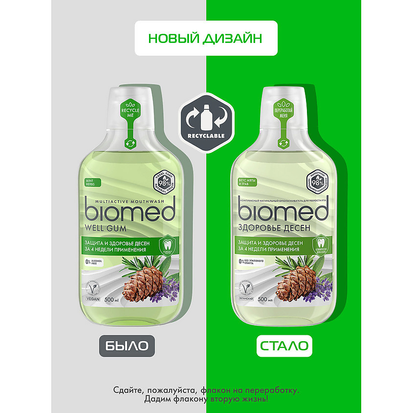BIOMED Комплексный натуральный ополаскиватель для полости рта «Здоровье Десен» – фото 10