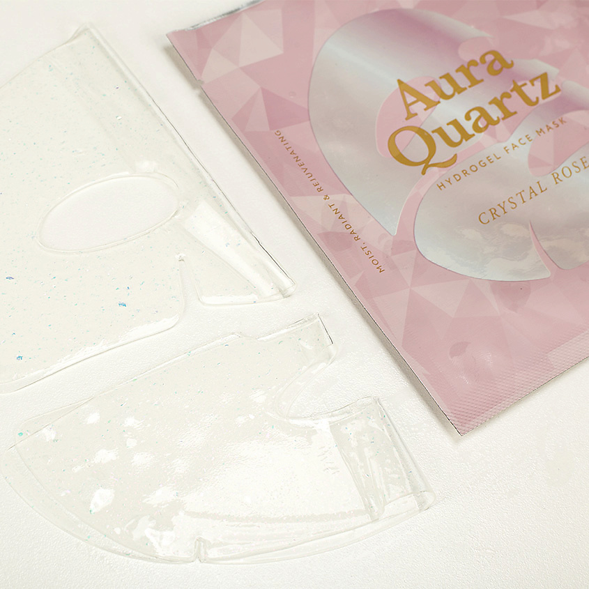 PETITFEE Маска гидрогелевая для лица с жемчужной пудрой Aura Quartz Hydrogel Face Mask – фото 4