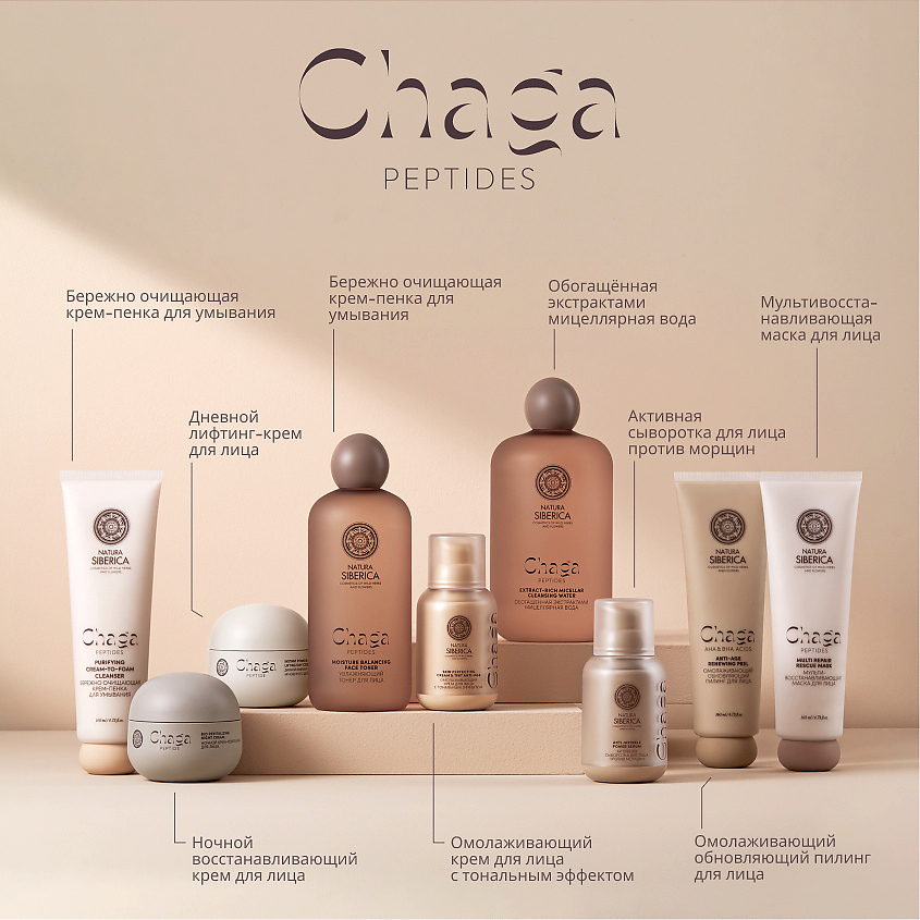 NATURA SIBERICA Активная сыворотка для лица против морщин Chaga Peptides – фото 11