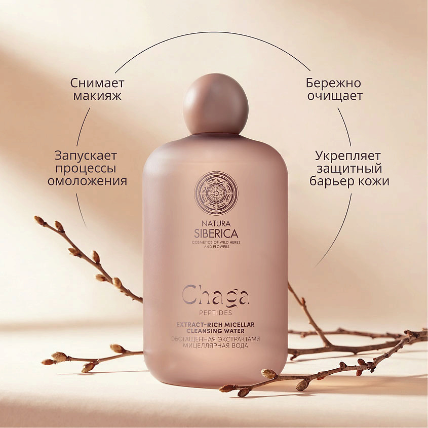 NATURA SIBERICA Обогащенная экстрактами мицеллярная вода Chaga Peptides – фото 3