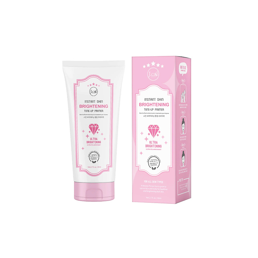 J. CAT BEAUTY Праймер для лица INSTANT SKIN BRIGHTENING TONE-UP PRIMER ULTRA BRIGHTENING – фото 2
