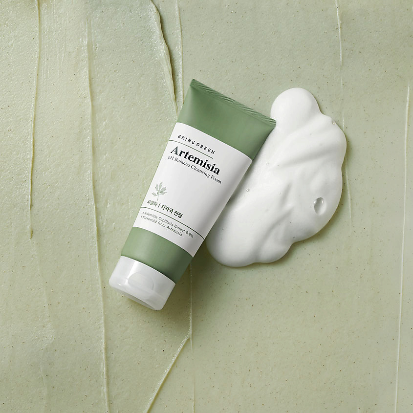 BRING GREEN Пенка для умывания регулирующая pH кожи с полынью Artemisia pH Balance Cleansing Foam – фото 4