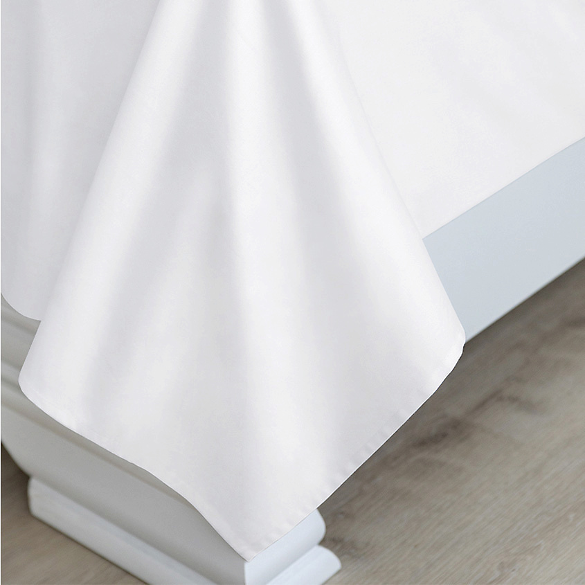 SOFT SILVER Антибактериальная простыня Antibacterial Bedsheet, 180х215 см. Цвет: «Альпийский снег» (белый) – фото 4