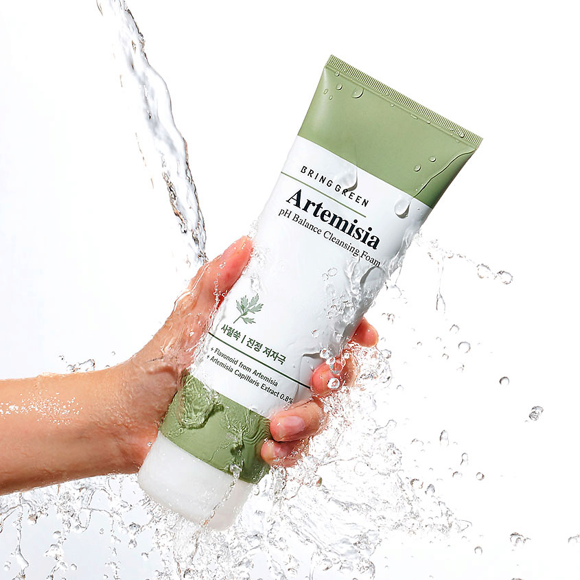 BRING GREEN Пенка для умывания регулирующая pH кожи с полынью Artemisia pH Balance Cleansing Foam – фото 2