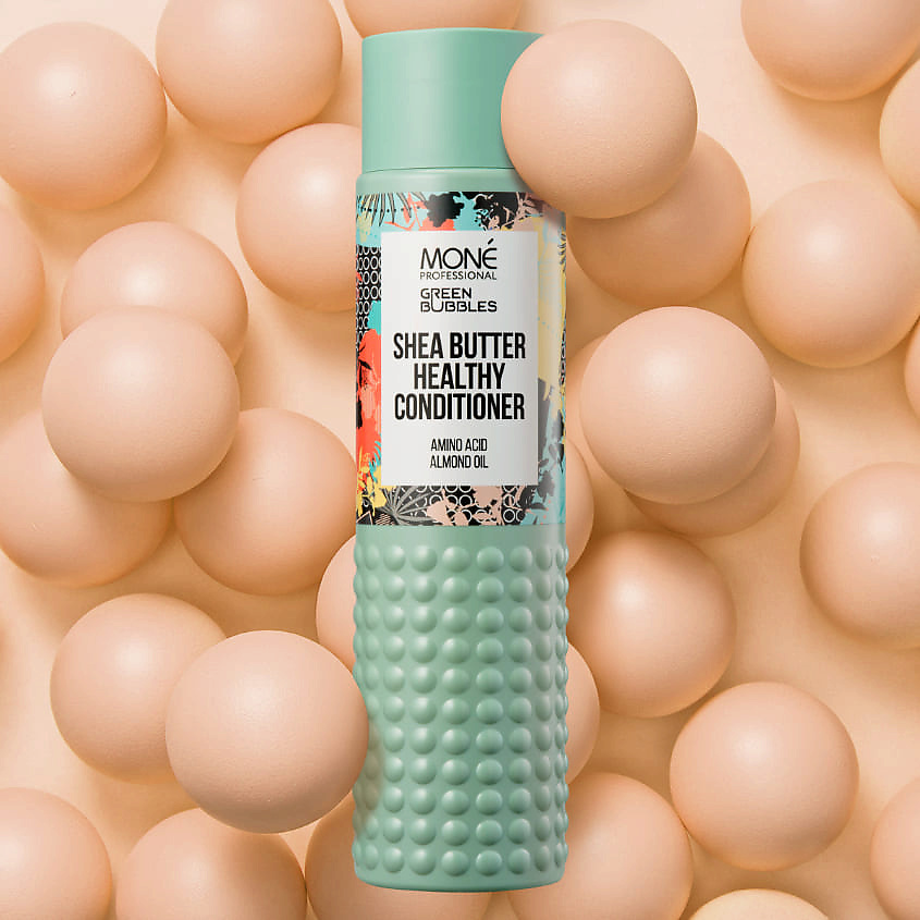 MONE PROFESSIONAL Кондиционер для восстановления и укрепления волос с маслом Ши Green Bubbbles – фото 4