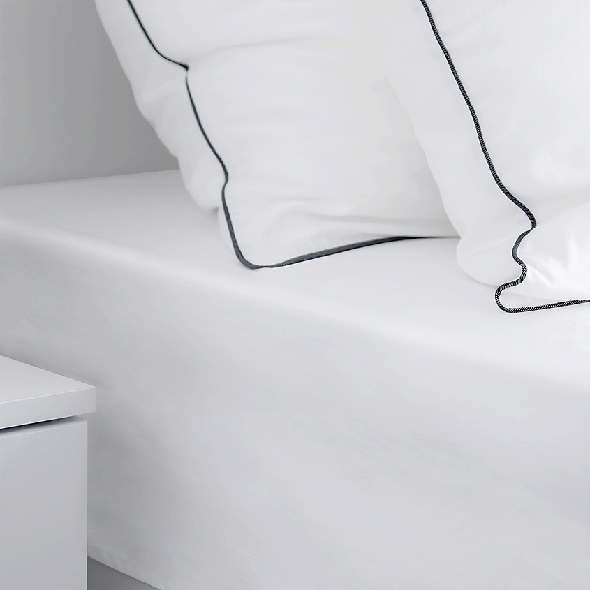 SOFT SILVER Антибактериальная простыня Antibacterial Bedsheet, 180х215 см. Цвет: «Альпийский снег» (белый) – фото 3