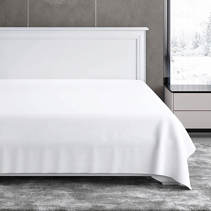 SOFT SILVER Антибактериальная простыня Antibacterial Bedsheet, 180х215 см. Цвет: «Альпийский снег» (белый) – фото 2
