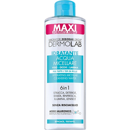 DERMOLAB DEBORAH Мицеллярная вода для очищения увлажняющая 6 в 1 Dermolab Moisturizing Micellar Cleansing Water 6 in 1 400