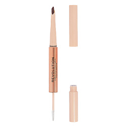 MAKEUP REVOLUTION Контурный карандаш для бровей и гель для фиксации Fluffy Brow Duo