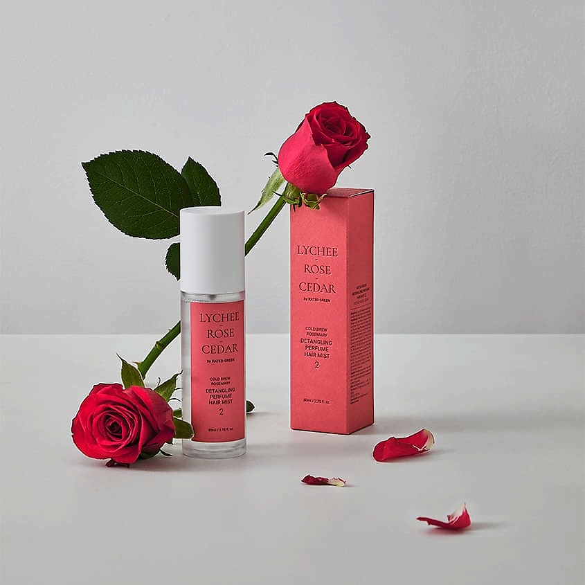 RATED GREEN Спрей для волос разглаживающий парфюмированный личи, роза, кедр Detangling Perfume Hair Mist – фото 3