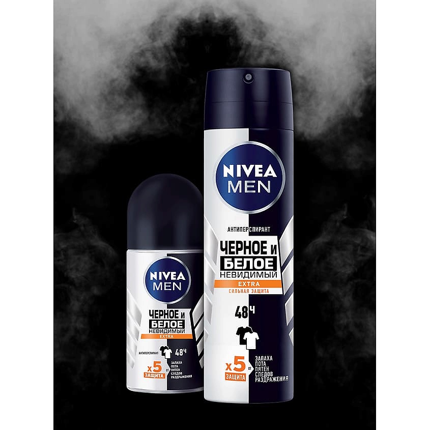 NIVEA MEN Дезодорант-антиперспирант "Черное и Белое" Невидимый EXTRA – фото 8