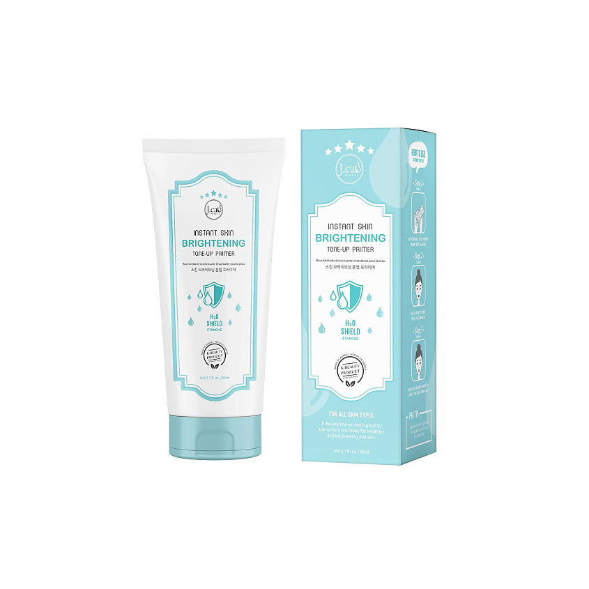 J. CAT BEAUTY Праймер для лица INSTANT SKIN BRIGHTENING TONE-UP PRIMER H2О SHIELD – фото 2