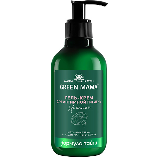 GREEN MAMA Крем-гель для интимной гигиены нежный Мать-и-мачеха и масло чайного дерева Natural Skin Care 300
