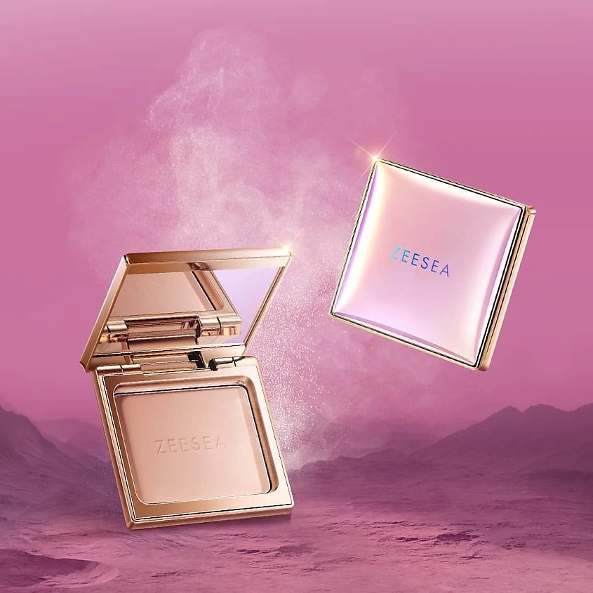 ZEESEA Пудра компактная для жирной, комбинированной и нормальной кожи Refreshing silky powder – фото 5