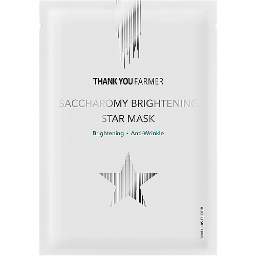 THANK YOU FARMER Маска для лица тканевая омолаживающая на основе дрожжей Saccharomy Brightening Star Mask 30